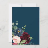 Uitnodigingen voor bruidsdouches Bourgondië Navy (Achterkant)