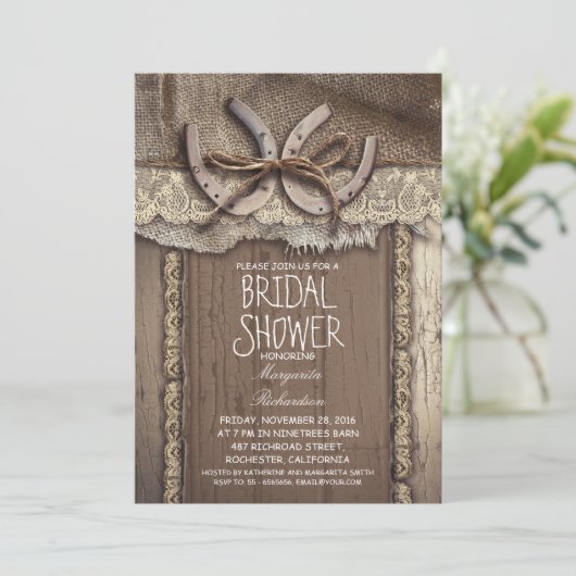 Uitnodigingen voor bruidsdouches van het  land (Staand voorkant)