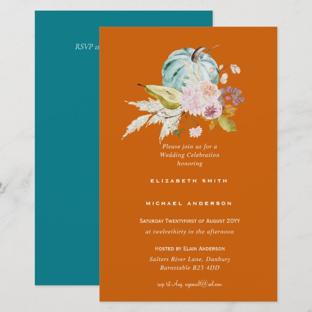 Uitnodigingen voor bruidsfeest binnen budget Op ma (Voorkant / Achterkant)