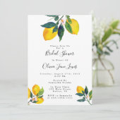 Uitnodigingen voor bruidsfeest, citroen bruidsfees (Staand voorkant)