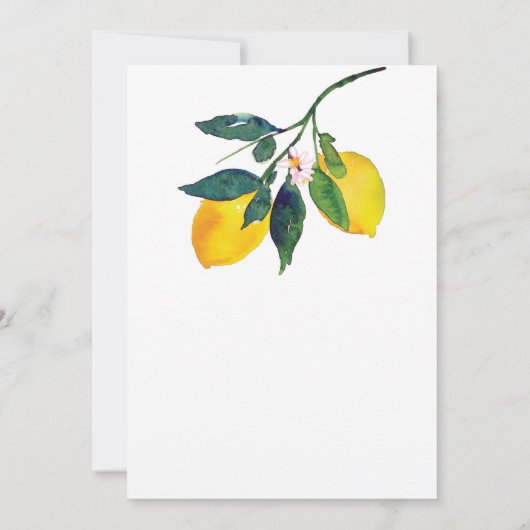 Uitnodigingen voor bruidsfeest, citroen bruidsfees (Achterkant)