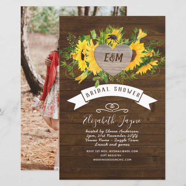 Uitnodigingen voor bruidsfeest op maat met eigen k (Voorkant / Achterkant)