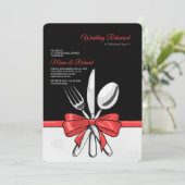 Uitnodigingen voor bruilofoefen dinerfeest (Staand voorkant)