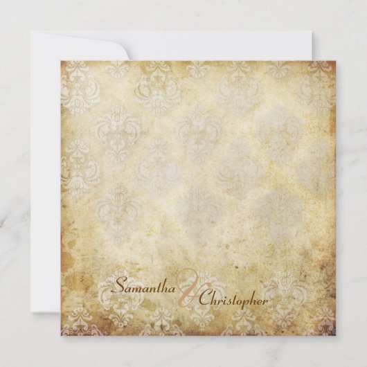 Uitnodigingen voor  bruiloft Damask (Voorkant)