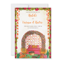 Uitnodigingen voor bruiloft Haldi