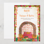 Uitnodigingen voor bruiloft Haldi (Voorkant / Achterkant)