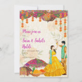 Uitnodigingen voor bruiloft Haldi en Haldi (Voorkant)