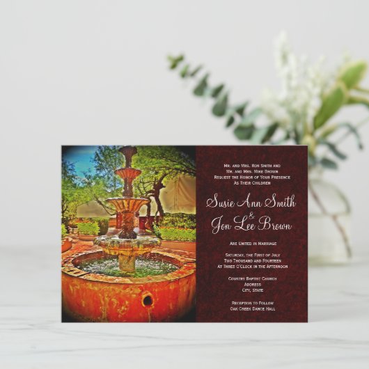 Uitnodigingen voor bruiloft in het zuidwesten van  (Staand voorkant)