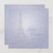 Uitnodigingen voor bruiloft in Parijs, eiffeltoren (Voorkant / Achterkant)