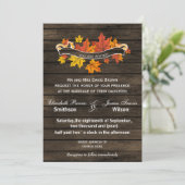 Uitnodigingen voor bruiloft met Barn wood Rustic F (Staand voorkant)