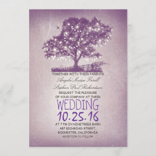 Uitnodigingen voor bruiloft met bijtende bomen en 