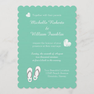 Uitnodigingen voor bruiloft met een mint-groen str