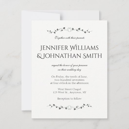 Uitnodigingen voor bruiloft met harswijnstokken (Voorkant)