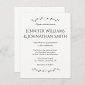 Uitnodigingen voor bruiloft met harswijnstokken (Voorkant / Achterkant)