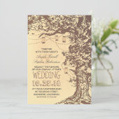 Uitnodigingen voor bruiloft met rotsbomen en moera (Staand voorkant)