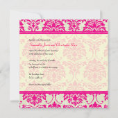 Uitnodigingen voor bruiloft met warme roze damp/iv (Achterkant)