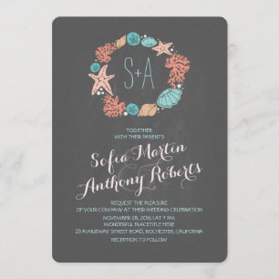 Uitnodigingen voor bruiloft op strand van Chalkboa