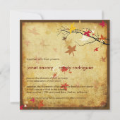 Uitnodigingen voor bruiloft/paarse bladeren (Achterkant)