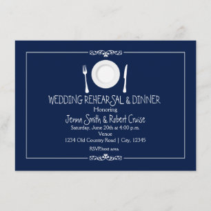 Uitnodigingen voor bruiloft repetitie diner - ELKE