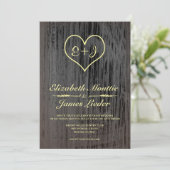 Uitnodigingen voor bruiloft tussen zwarte en goude (Staand voorkant)