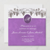 Uitnodigingen voor bruiloft van druiven van Monogr (Voorkant)