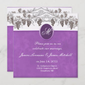 Uitnodigingen voor bruiloft van druiven van Monogr (Voorkant / Achterkant)