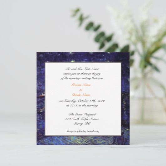 Uitnodigingen voor bruiloft van Groom ouders (Staand voorkant)