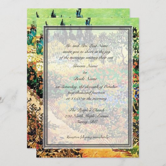 Uitnodigingen voor bruiloft van Groom ouders (Voorkant / Achterkant)