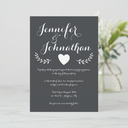 Uitnodigingen voor bruiloft van het hoofdbord (Staand voorkant)