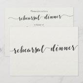 Uitnodigingen voor bruiloftsproef in zwart-wit (Voorkant / Achterkant)