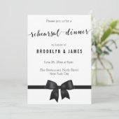 Uitnodigingen voor bruiloftsrepetitie in zwart-wit (Staand voorkant)