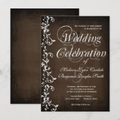 Uitnodigingen voor bruin bruin zwemvervoer in Roes (Voorkant / Achterkant)