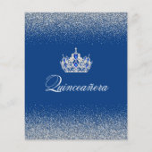 Uitnodigingen voor Budget Royal Blue Quinceanera (Achterkant)