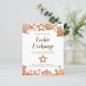 Uitnodigingen voor budgetcookie-uitwisseling kerst (Staand voorkant)