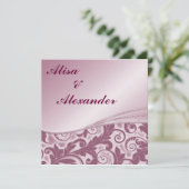 Uitnodigingen voor Burgandy Wedding (Staand voorkant)