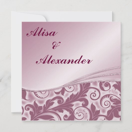 Uitnodigingen voor Burgandy Wedding (Voorkant)