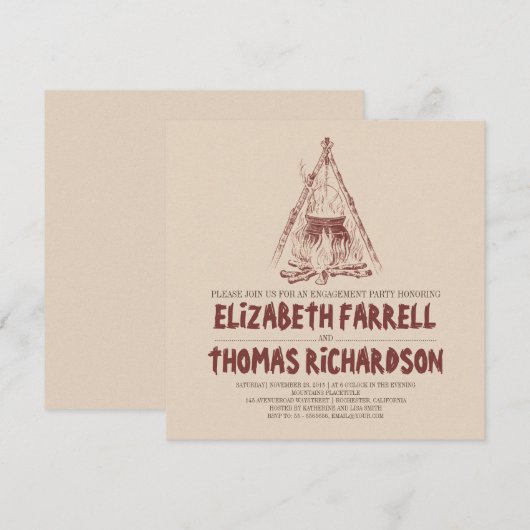 Uitnodigingen voor Camping Engagement (Voorkant / Achterkant)