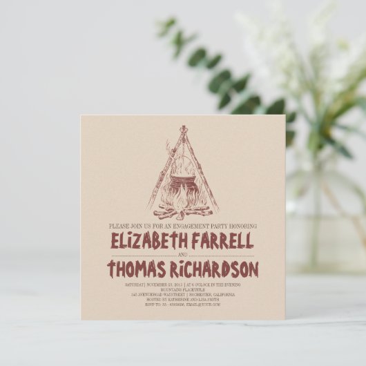 Uitnodigingen voor Camping Engagement (Staand voorkant)