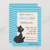 Uitnodigingen voor cartoon van zwarte katten (Voorkant / Achterkant)