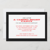 Uitnodigingen voor Casino Night Party (Achterkant)