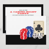 Uitnodigingen voor Casino Night Party (Voorkant / Achterkant)