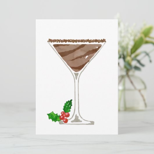 Uitnodigingen voor Chocolade Martini (Staand voorkant)