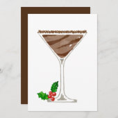 Uitnodigingen voor Chocolade Martini (Voorkant / Achterkant)