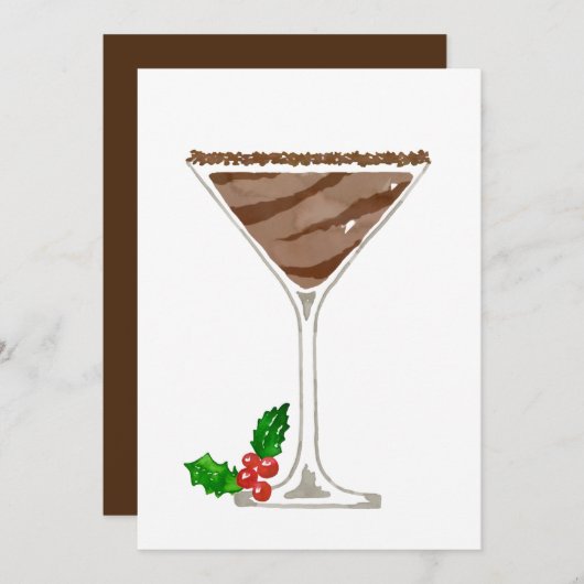 Uitnodigingen voor Chocolade Martini (Voorkant / Achterkant)