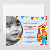 Uitnodigingen voor circus/carnavalsfeest (Voorkant / Achterkant)