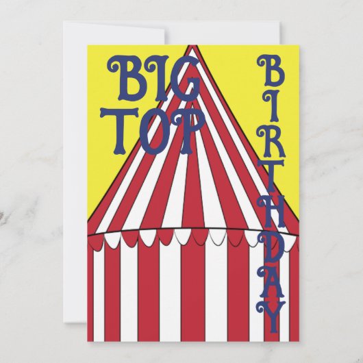 Uitnodigingen voor circus themafeest (Achterkant)