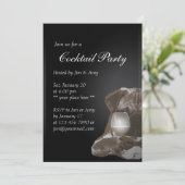 Uitnodigingen voor cocktailparty met meneer Pug en (Staand voorkant)