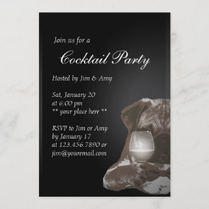 Uitnodigingen voor cocktailparty met Mr. Pug en fi