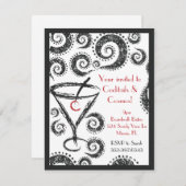 Uitnodigingen voor Cocktails en kosmos (Voorkant / Achterkant)