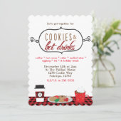 Uitnodigingen voor Cookies & Koude Dranken Feest (Staand voorkant)